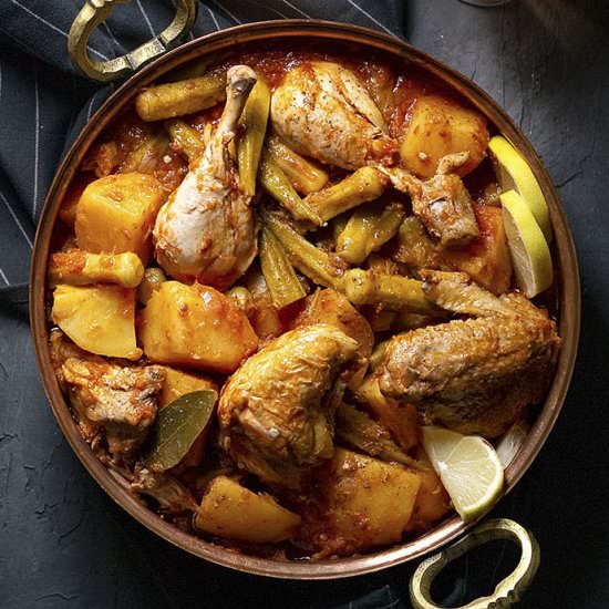 Greek Chicken Stew with Okra