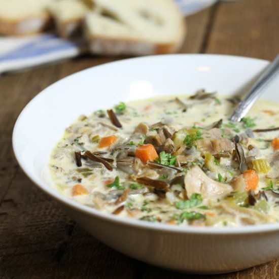 Leftover Turkey & Wild Rice Soup