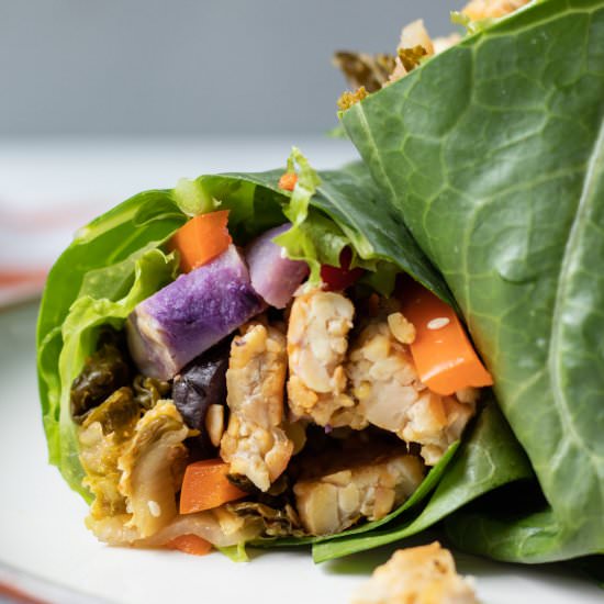 Kimchi-Marinated Tempeh Wraps