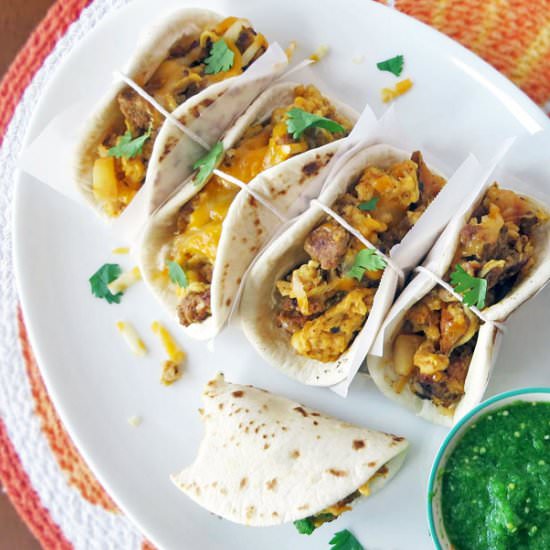 Chorizo & Potato Breakfast Tacos