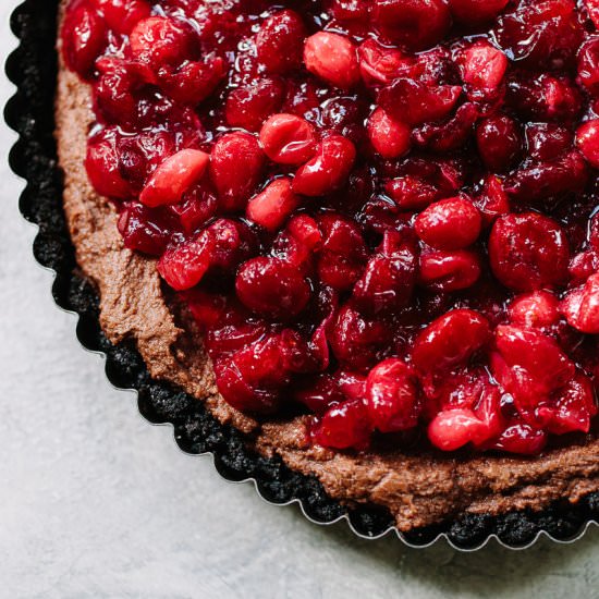 cranberry chocolate cream tart