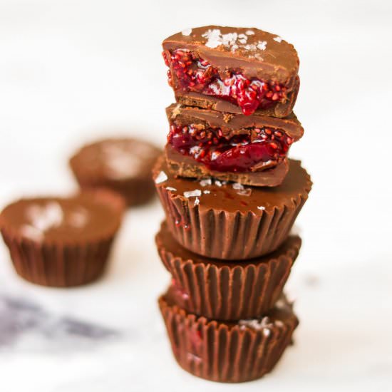 Cherry Jam Filled Chocolate Cups