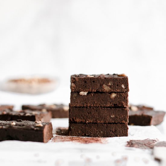 Fudgy Dark Chocolate Nut Brownies