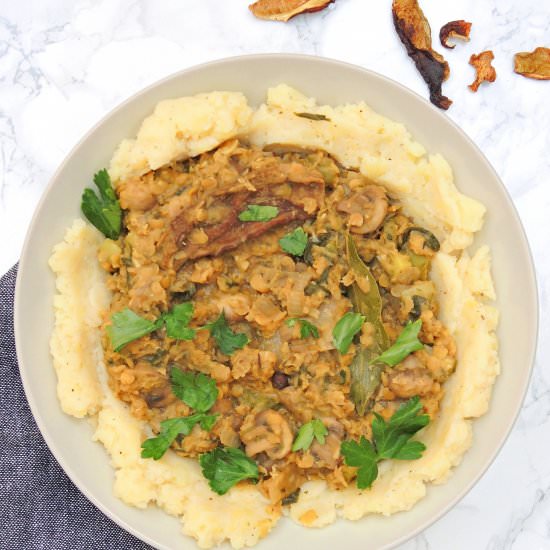 Lentil Stew with Potato Pure