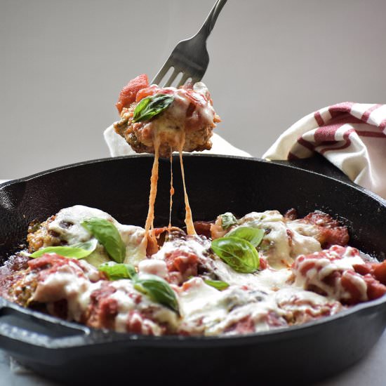 Cheesy Chicken Meatball Skillet