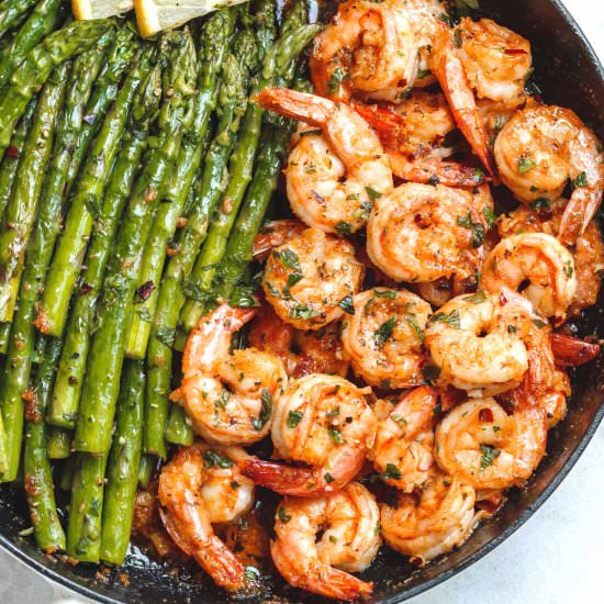 Garlic Butter Shrimp & Asparagus