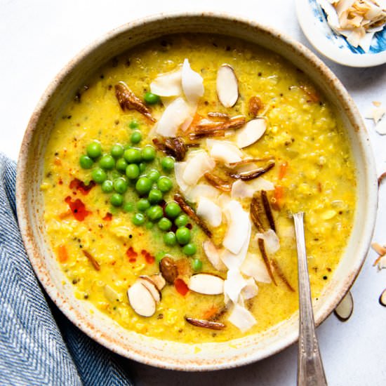 Coconut Red Lentil Soup (Vegan)