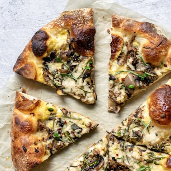 Vegan Caramelized Mushroom Pizza