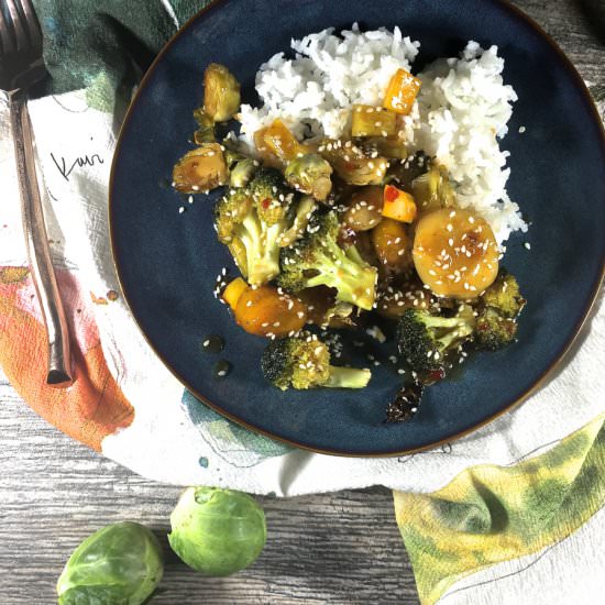 Sweet Chili Sauce Roasted Veggies