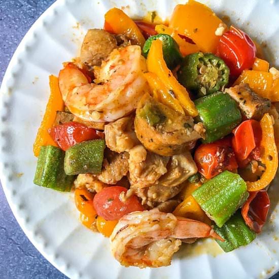 Low Carb Cajun Stir Fry Dinner