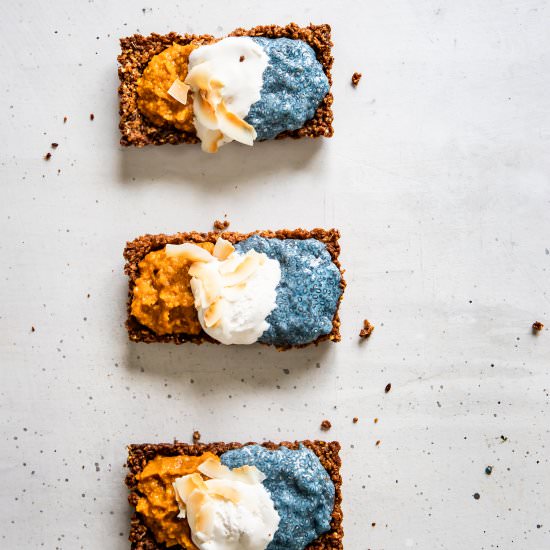 Pumpkin Chia Pudding Granola Tarts