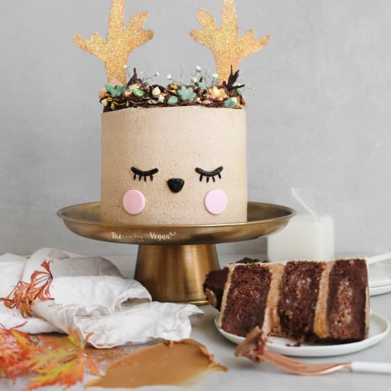 Chocolate, coffee, and biscoff cake