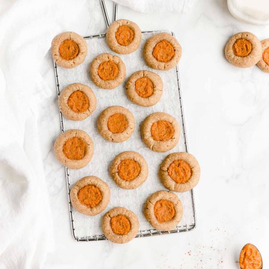 Pumpkin Pie Thumbprint Cookies