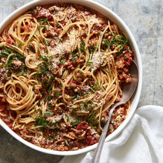 Mushroom Chicken Parm Pasta