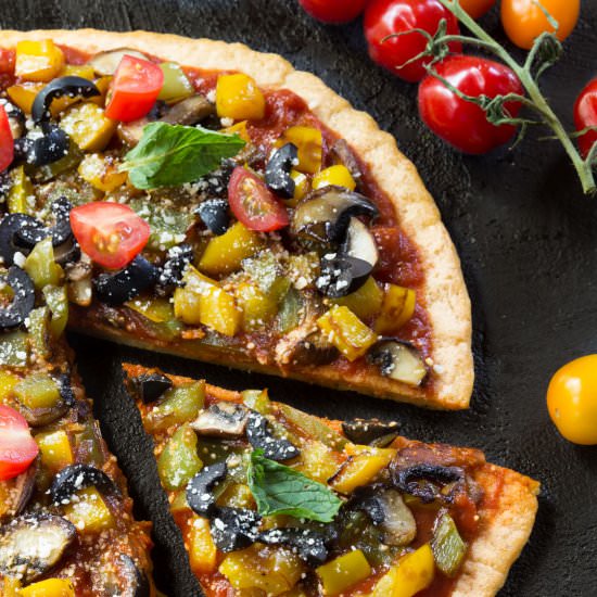 Red lentil pizza