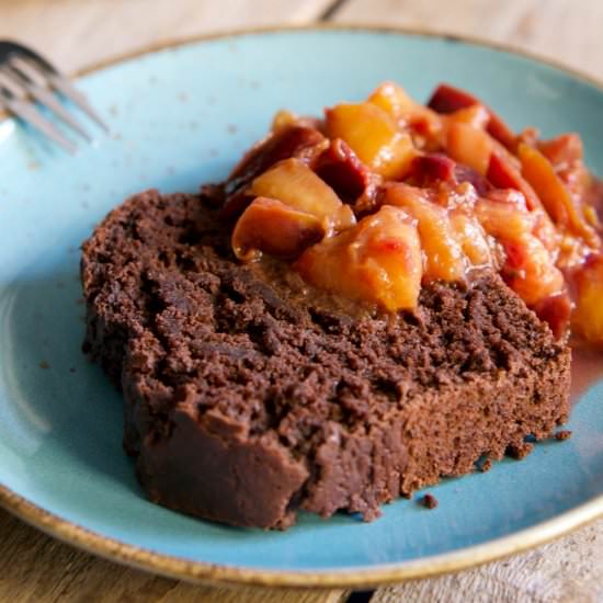 Dark Beer Cake with Braised Prunes
