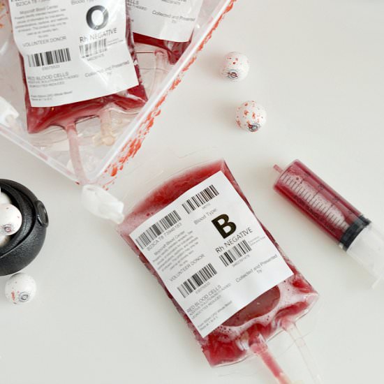 Blood Bags Halloween Drink