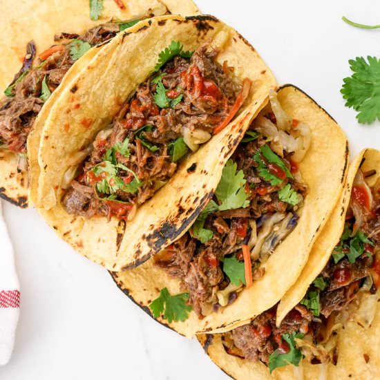 Slow Cooker Korean Beef Tacos
