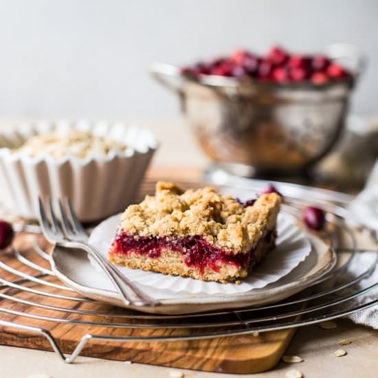 Cranberry Orange Streusel Bars