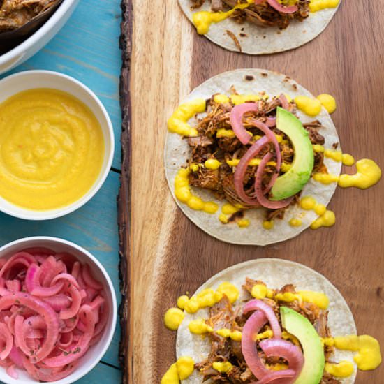 Slow Cooker Cochinita Pibil Tacos