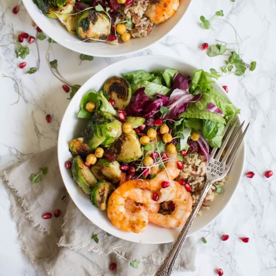 Garlic Shrimp Harvest Grain Bowl