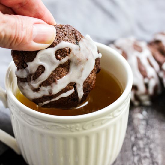 Glazed Double Chocolate Cookies