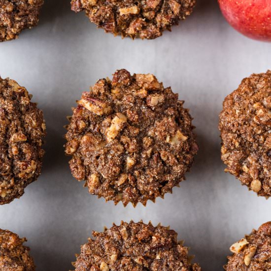 Paleo Apple Pecan Streusel Muffins