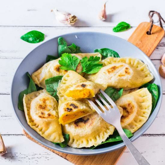 Homemade Vegan Ravioli with Pumpkin