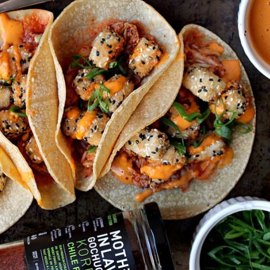 Crispy Sesame Crusted Tofu Tacos
