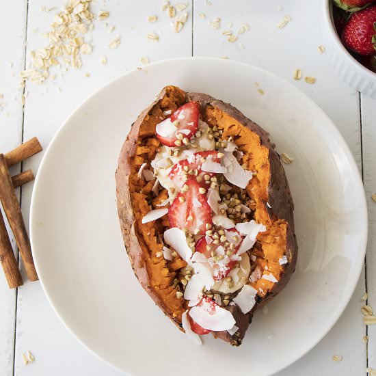 Breakfast Stuffed Sweet Potato