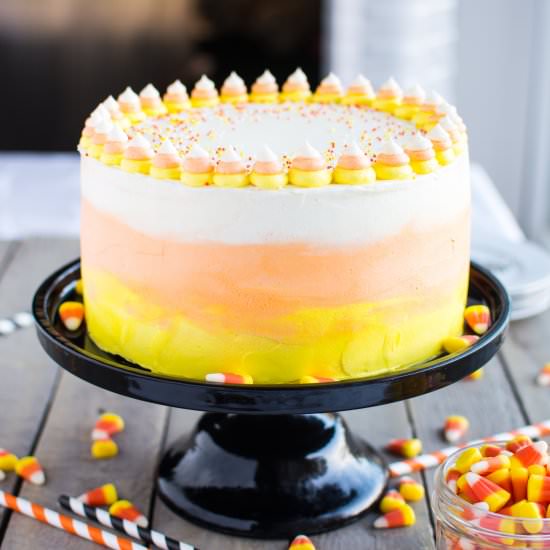 Candy Corn Cheesecake Cake