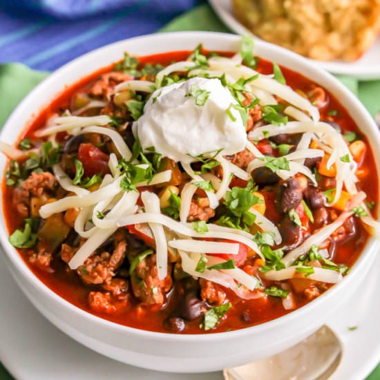 Healthy southwest turkey chili