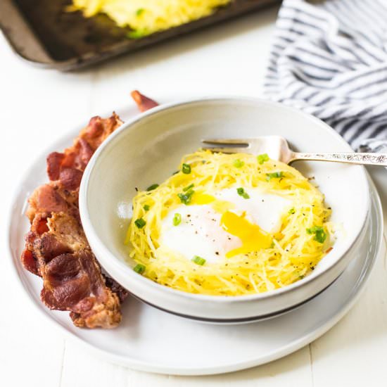 Spaghetti Squash Egg Nests