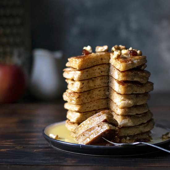 whole wheat & grated apple pancakes