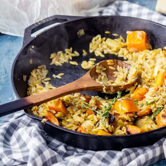 One Pot Orzo with Roasted Butternut