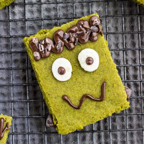 Frankenstein vegan snack cakes