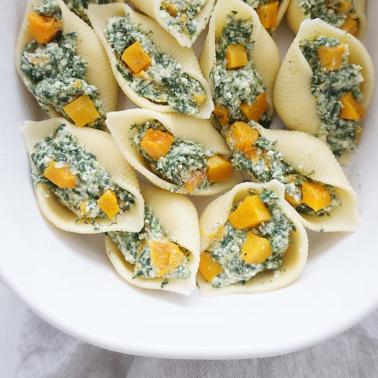 Pasta shells with butternut squash