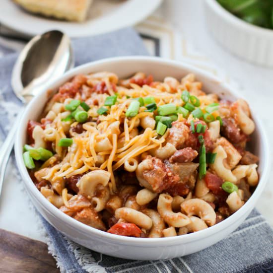 Crockpot Cowboy Chicken Chili Mac