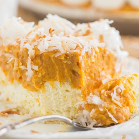 No Bake Coconut Pumpkin Cheesecake