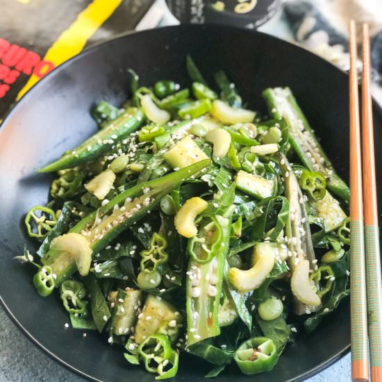 Collard Greens and Okra Salad