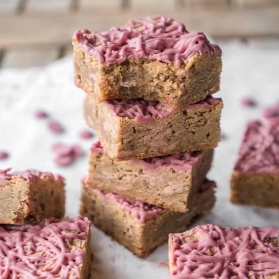 Ruby chocolate blondies
