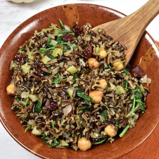Fried Wild Rice with Kale