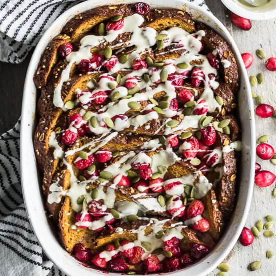 Cranberry Pumpkin French Toast Bake