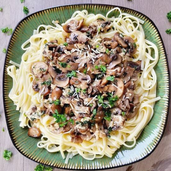 Mushroom Parmesan Fettuccine