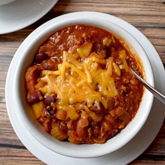 Chili with Beef, Turkey and Potatoe