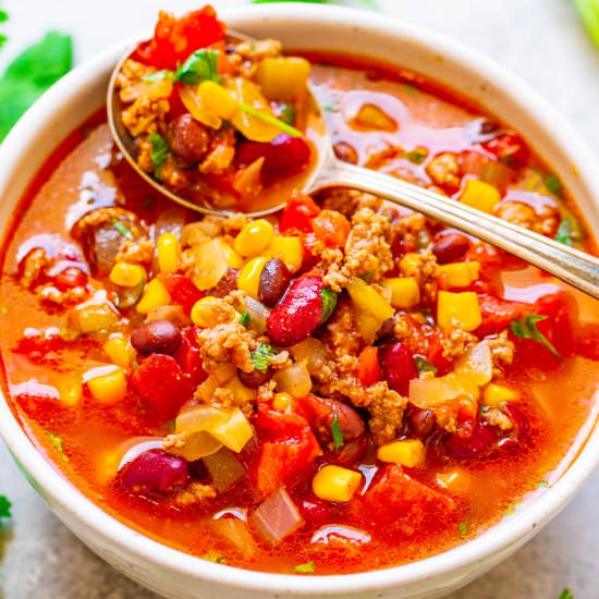 Easy 30-Minute Beef Taco Chili