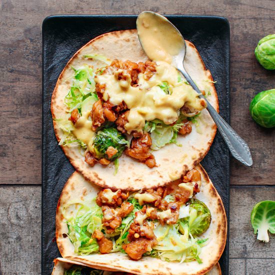 Brussels Sprouts & Tempeh Tacos