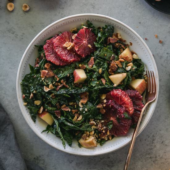 Autumn Blood Orange Kale Salad