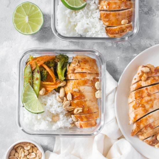 Sheet Pan Thai Peanut Chicken