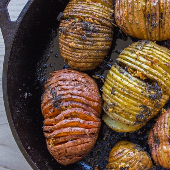 Sage and Garlic Hasselback Potatoes